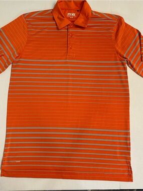 PING SensorCool Orange Striped Performance Polo – Men’s Medium